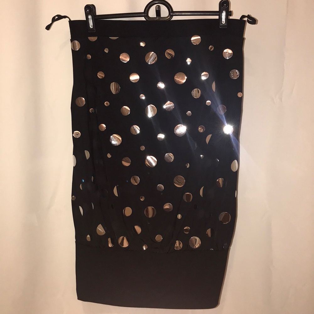 Black and silver tube top